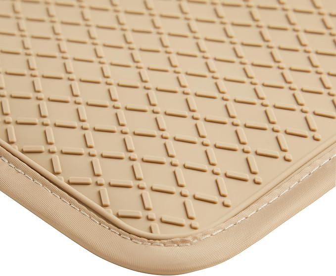 Ohocut Beige Checkered Pot Holder, Checkerboard Potholders for Kitchen, Silicone Pot Holders with Pocket for Kitchen Clearance 2 Pack Set, Hot Pads and Oven Mitts for Cooking Baking