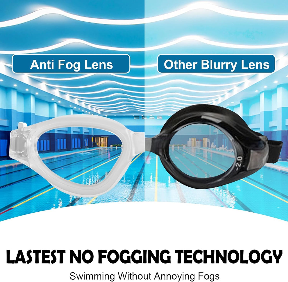 WIN.MAX Polarized Swimming Goggles Swim Pool Goggles Anti Fog Anti UV No Leakage Clear Vision for Men Women Adults Teenagers