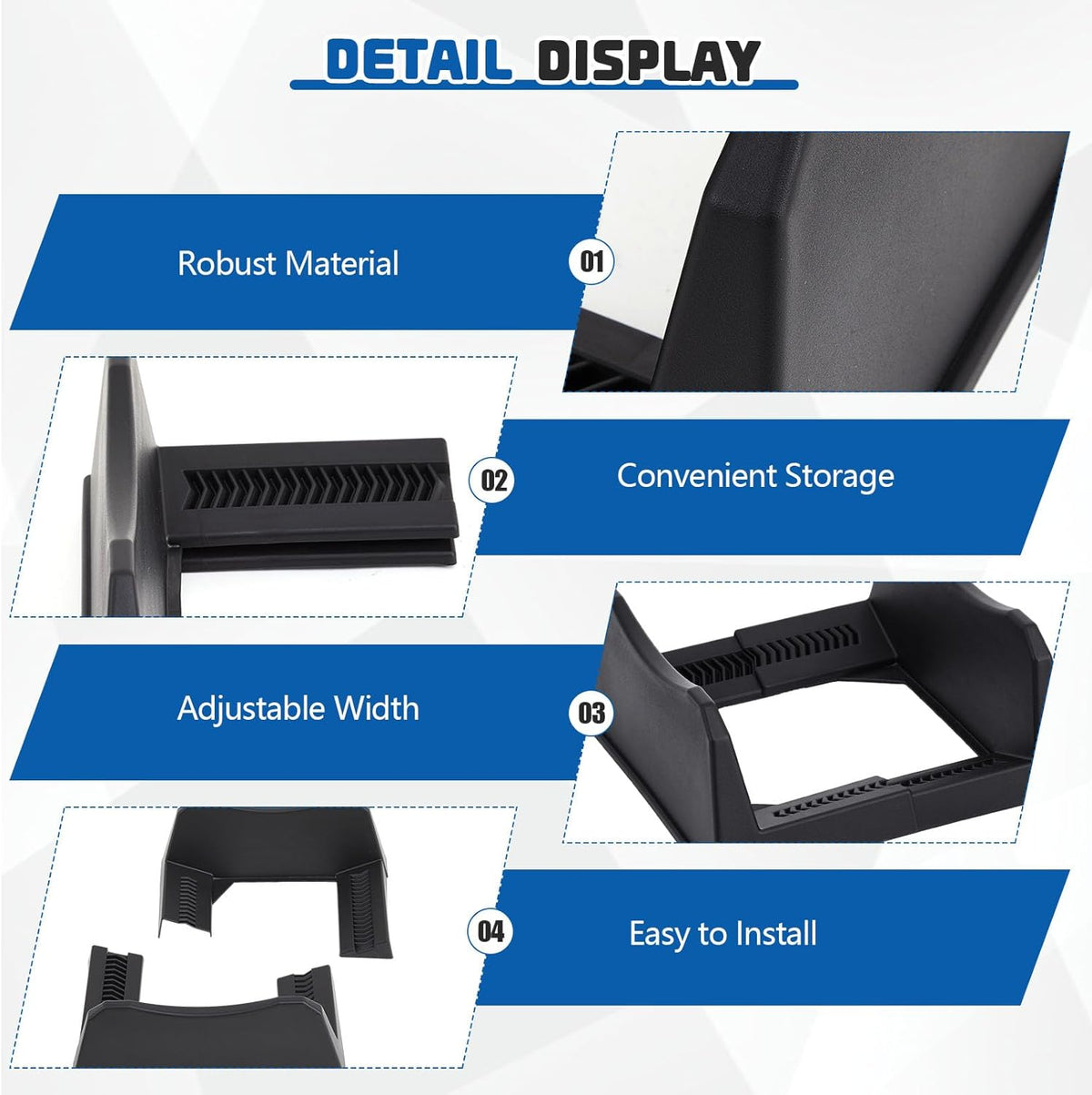 4 Pcs Car Tire Display Stand Wheel Display Rack Adjustable Width Rim Storage Wheel Rim Holder Tyre Stand Base Tire Tray Base for Exhibition Shop Garage Trade Show, Black