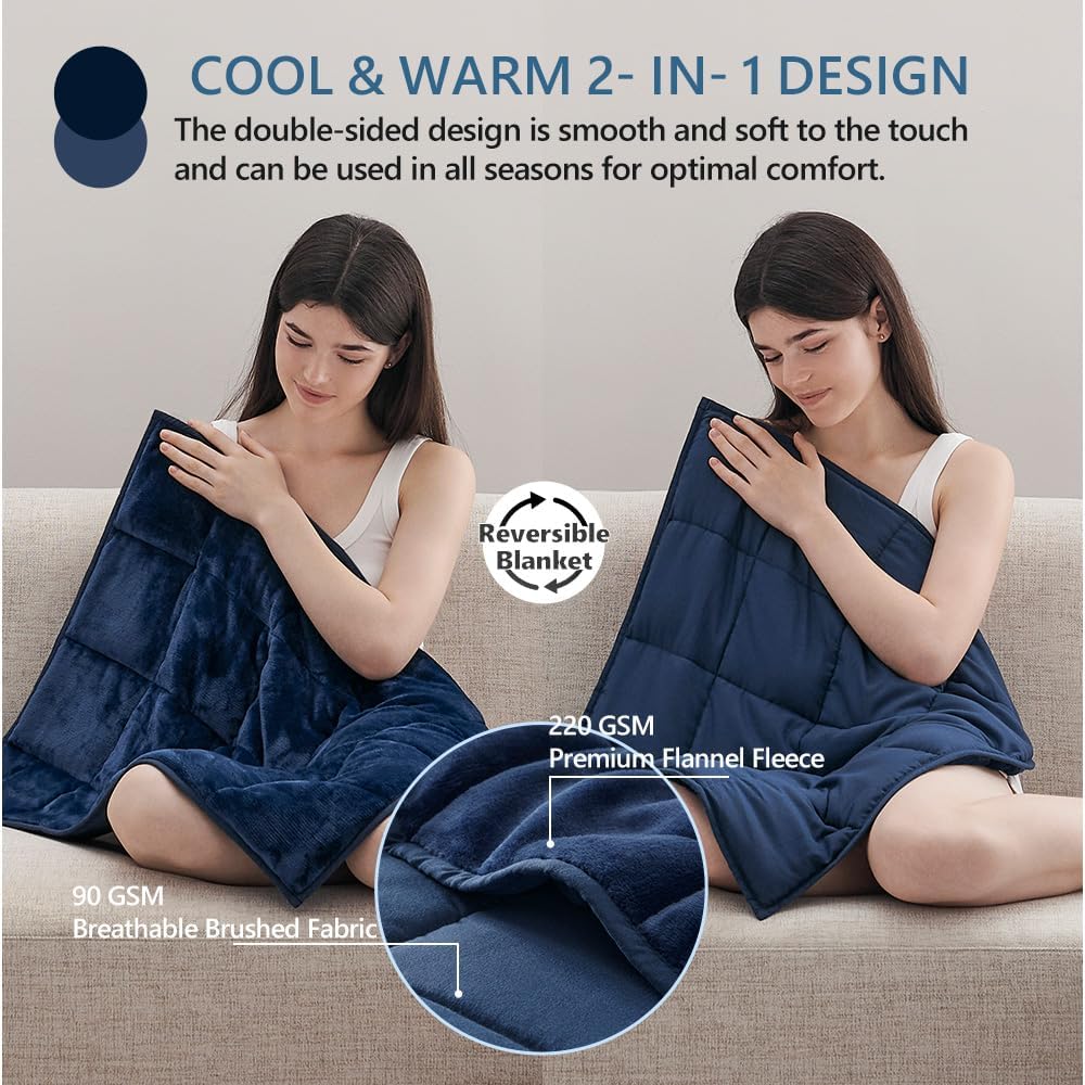L'AGRATY Weighted Lap Pad 5lb: Small Weighted Blanket for Adults - Portable Travel - Cooling Blanket for Relaxation Sleeping - Washable All-Season (29" x 24")