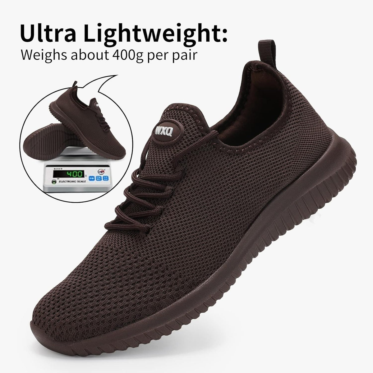 WXQ Men's Running Shoes Comfortable Lightweight Breathable Walking Shoes Mesh Workout Casual Sports Shoes