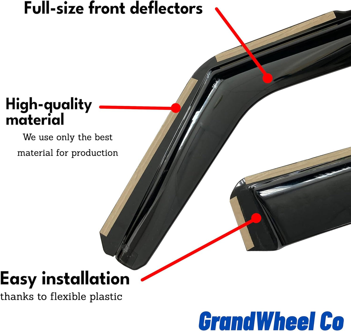 Window Deflectors Smoke Tinted in-Channel Side Window Vent Visor Deflectors Rain Guards Compatible with Nissan Titan XD 2016-2025 Crew Cab - 4pcs. GW0806