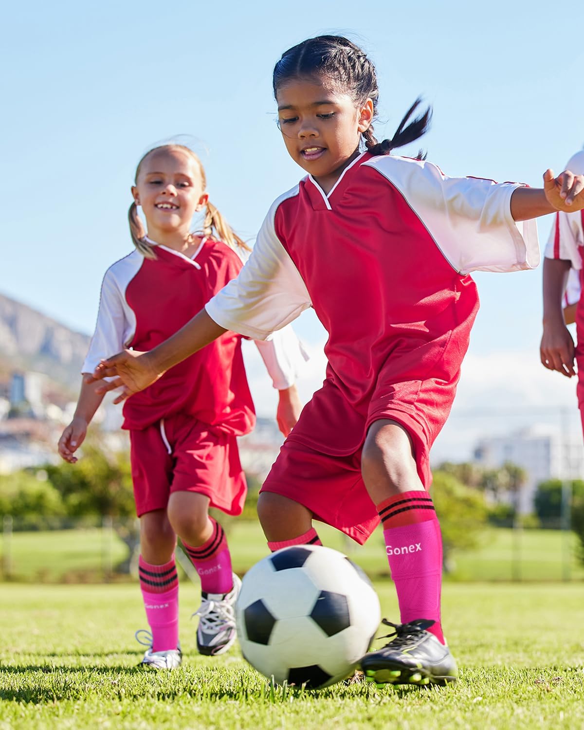 Gonex Soccer Shin Guards for Kids Adult, Youth Boys Girls Shin Guards Slip in Soccer Shin Pad Sleeves Canilleras for Football Games, EVA Cushion Protection Reduce Shocks & Injuries
