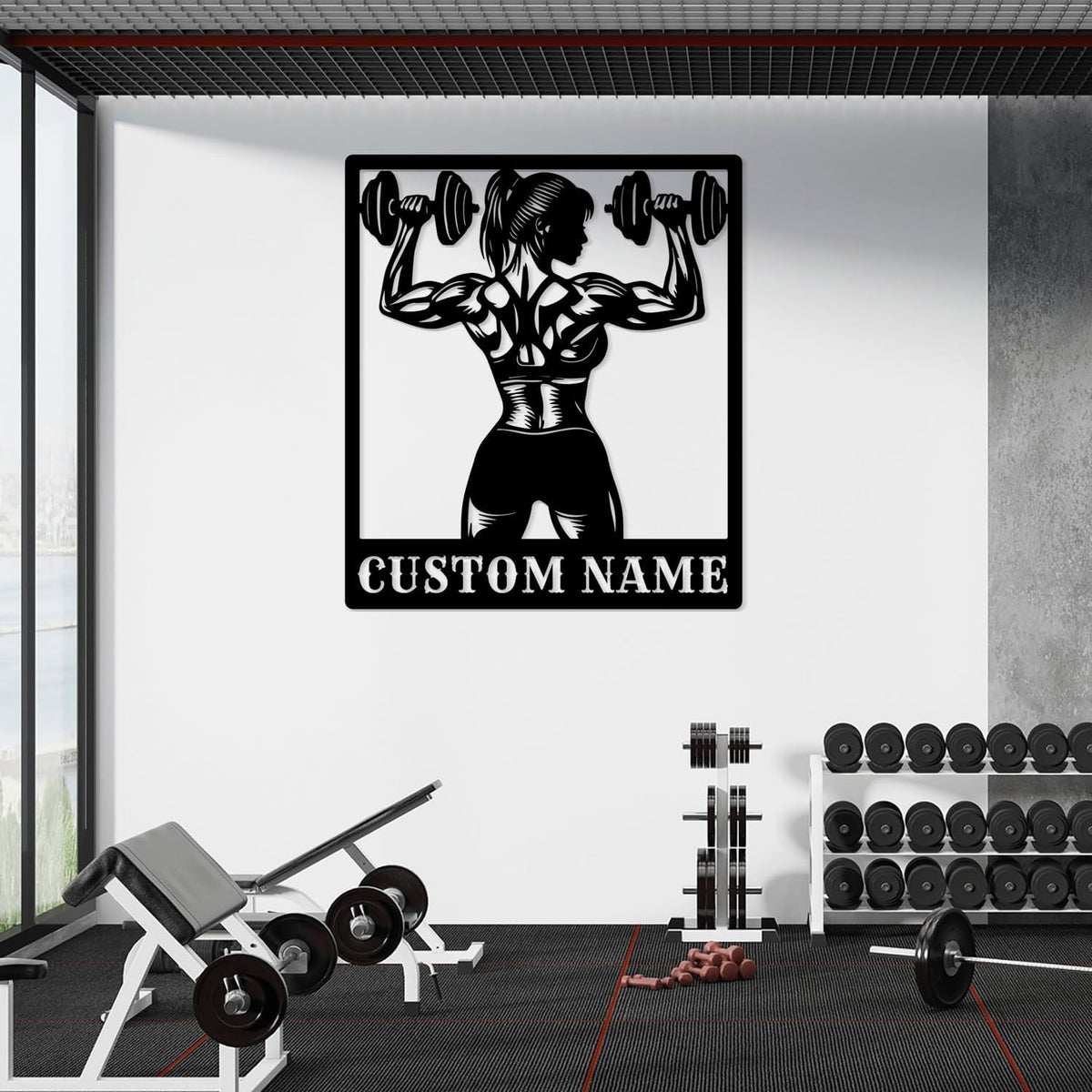 Customized Metal Gym Name Sign, Personalized Sports Room Wall Art,Metal Gym Sign,Unique Fitness Wall Sign, Gym Lovers Unique Gift, Gym Wall Art,Training Center Sign (Style-13)