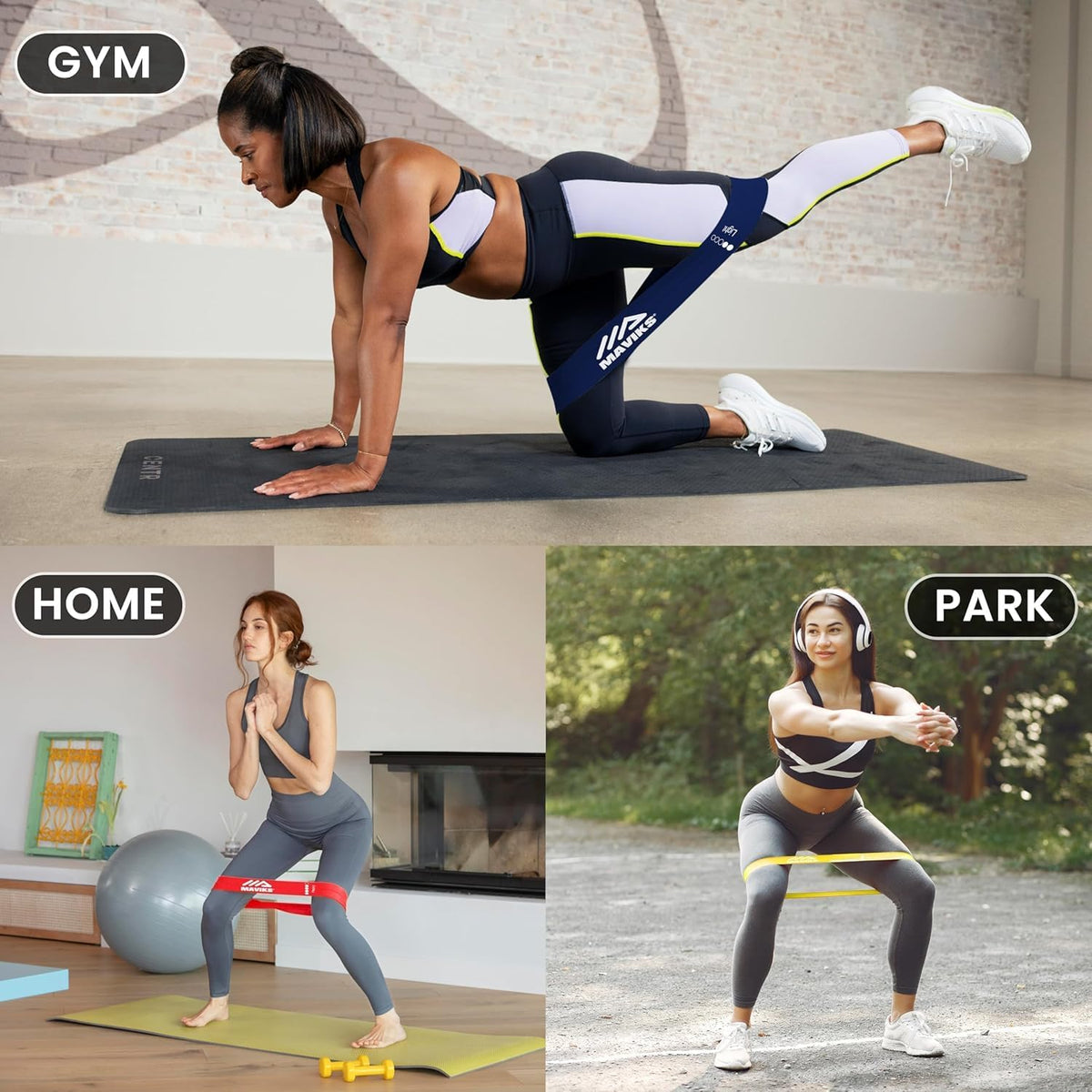 Exercise Resistance Bands for Working Out Set of 5 for Women and Men, Stretch Bands for Exercise, Physical Therapy, Arms Legs Workout, Stretching, Home Fitness