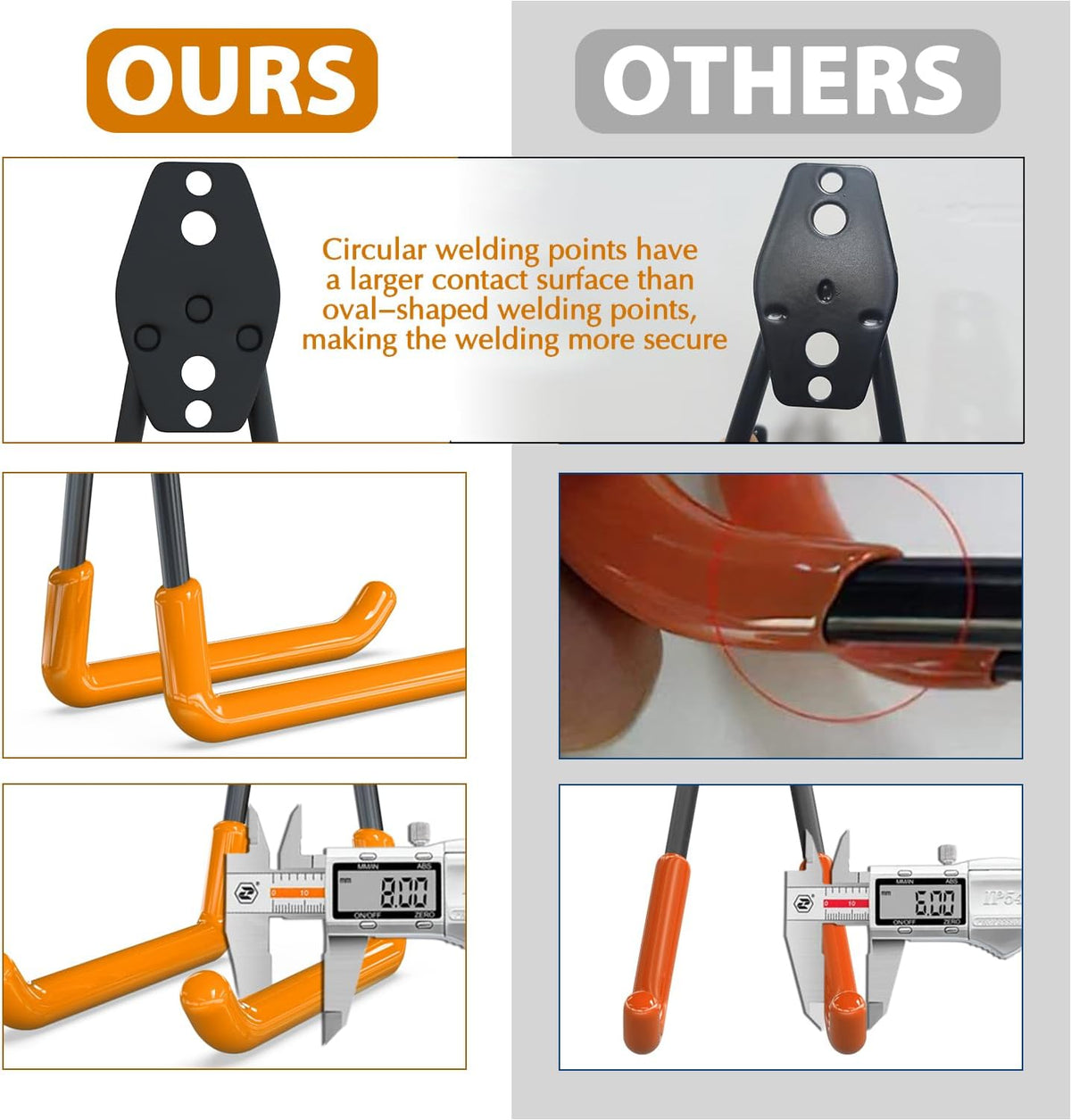 3-H Garage Wall Hooks 20 Pack, Garage Hooks Heavy Duty with Extra Welding Spots, Garage Organizer for Garden, Lawn, Chairs, Ladders, Weed Eater, Shovel(Orange)