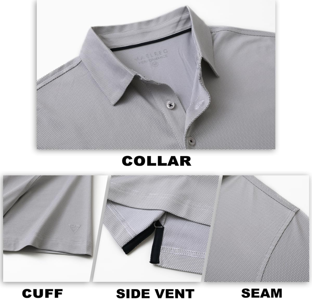 M MAELREG Golf Shirts for Men Dry fit Sports Jacquard Lightweight Performance Texture Short Sleeve Collared Polo Shirts