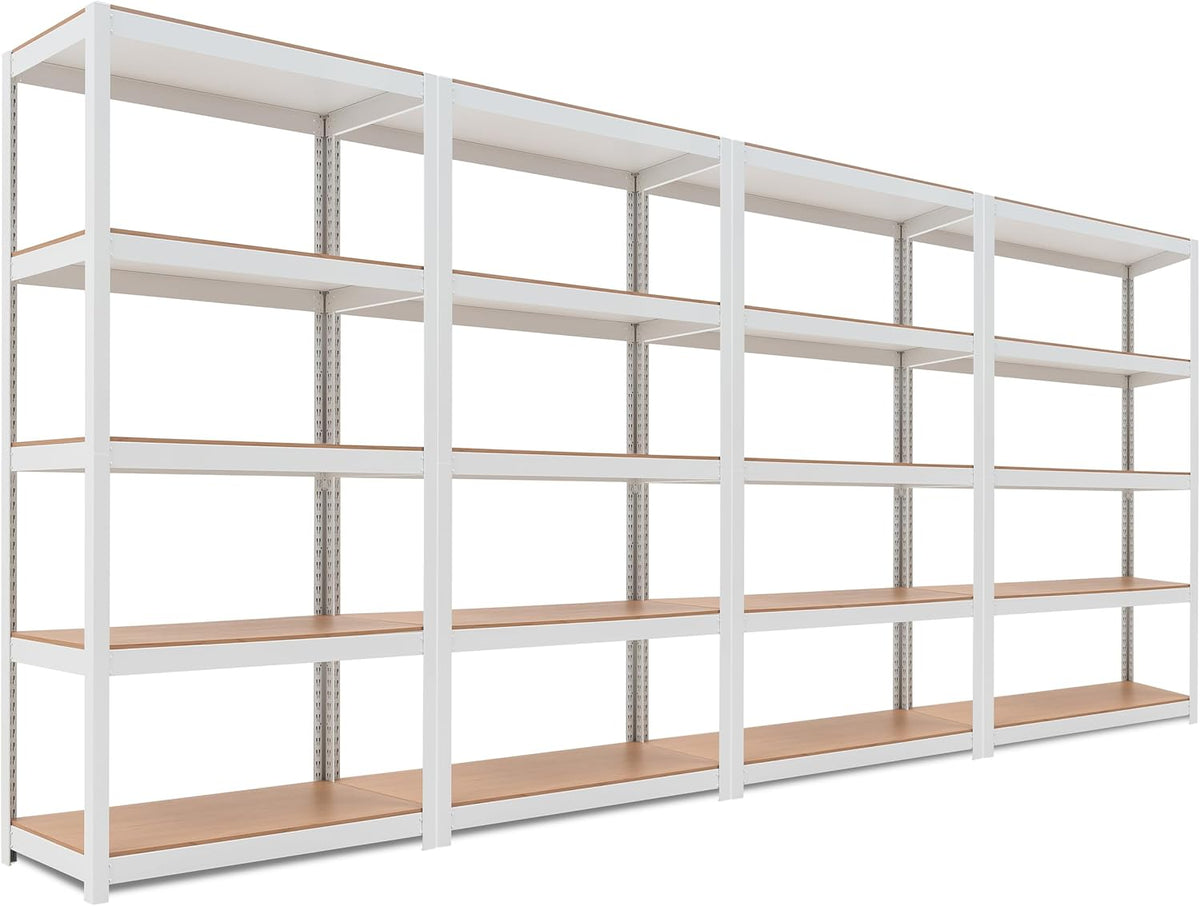 HOMEDANT House 5-Tier Laminated Metal Shelving Unit Adjustable Storage Utility Rack Heavy Duty Shelves Organization Multipurpose Shelf Kitchen Garage Pantry Closet 4Pack