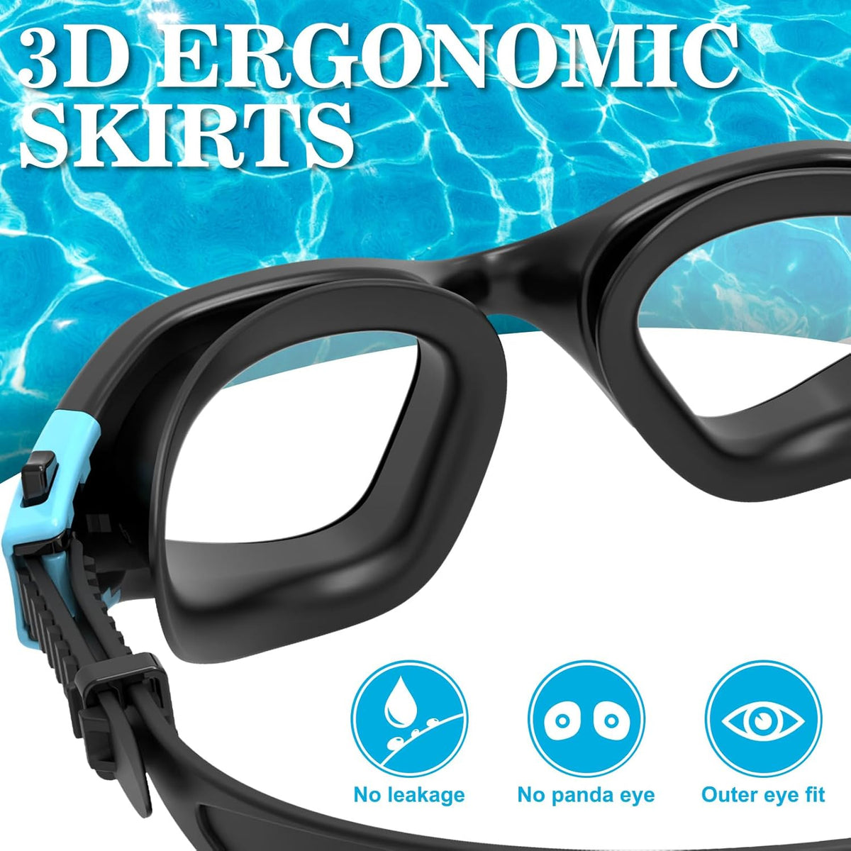 WIN.MAX Polarized Swimming Goggles Swim Pool Goggles Anti Fog Anti UV No Leakage Clear Vision for Men Women Adults Teenagers