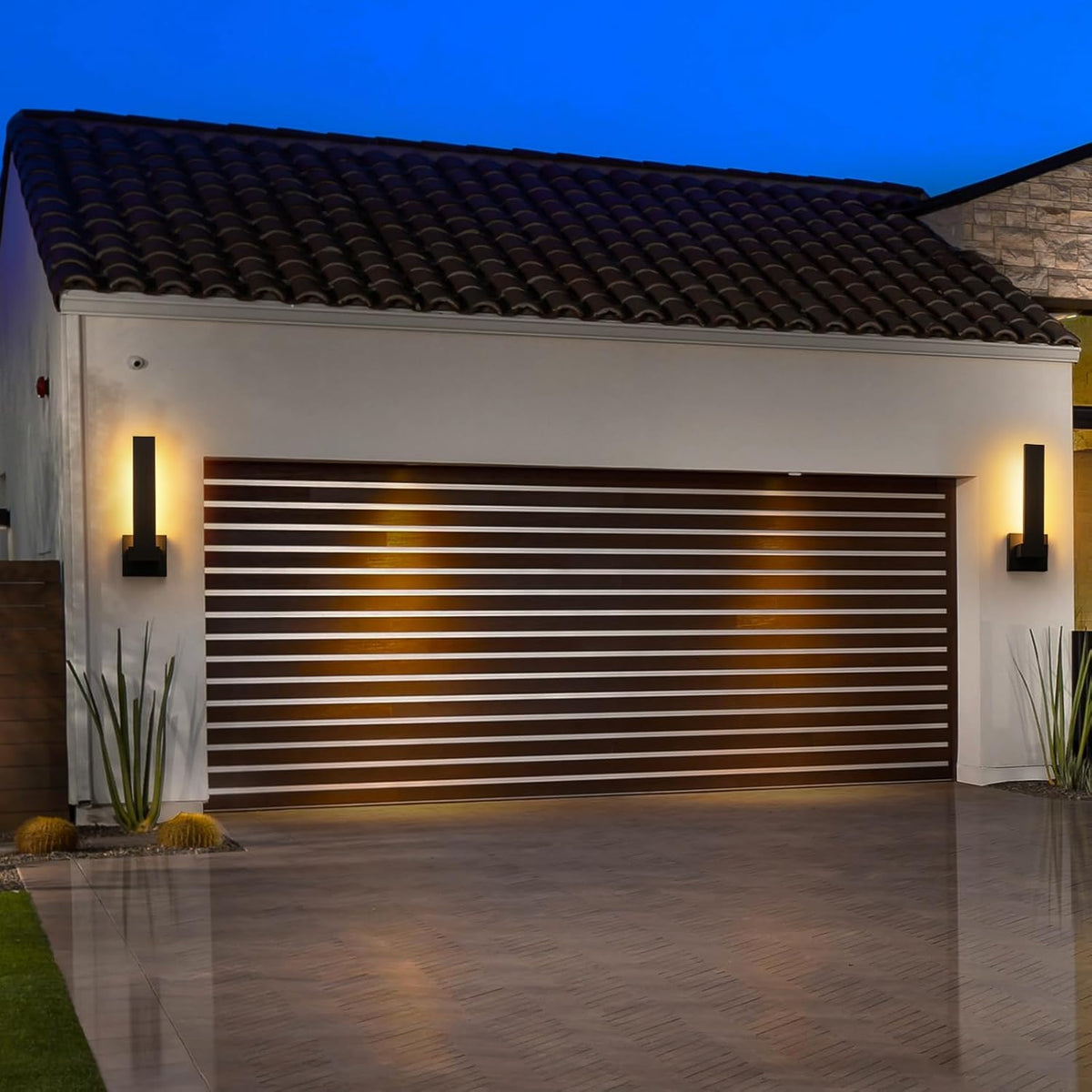Modern Outdoor Wall Lights 15.5" LED Exterior Lighting Fixtures Patio Wall Lights Fixture Waterproof Outside Wall Sconces for Porch Yard Front Door Garage