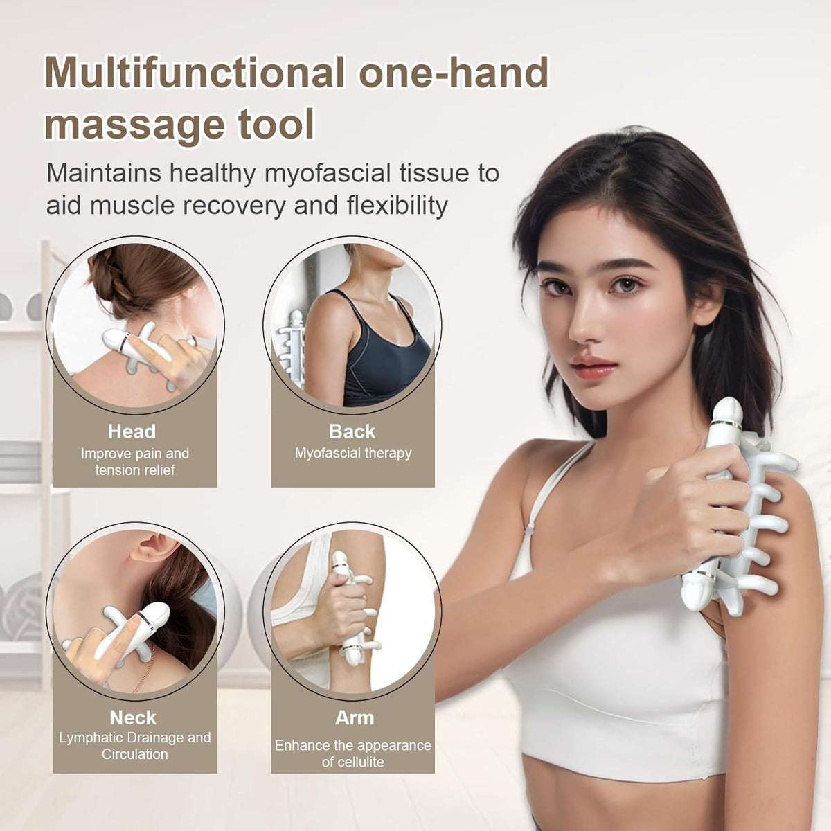 Fascia Massage Tool Blaster for Cellulite,Trigger Points Massage Tools,Neck Back and Shoulder Message Stick ＆ Cellulite Massager,Gifts for Women Men