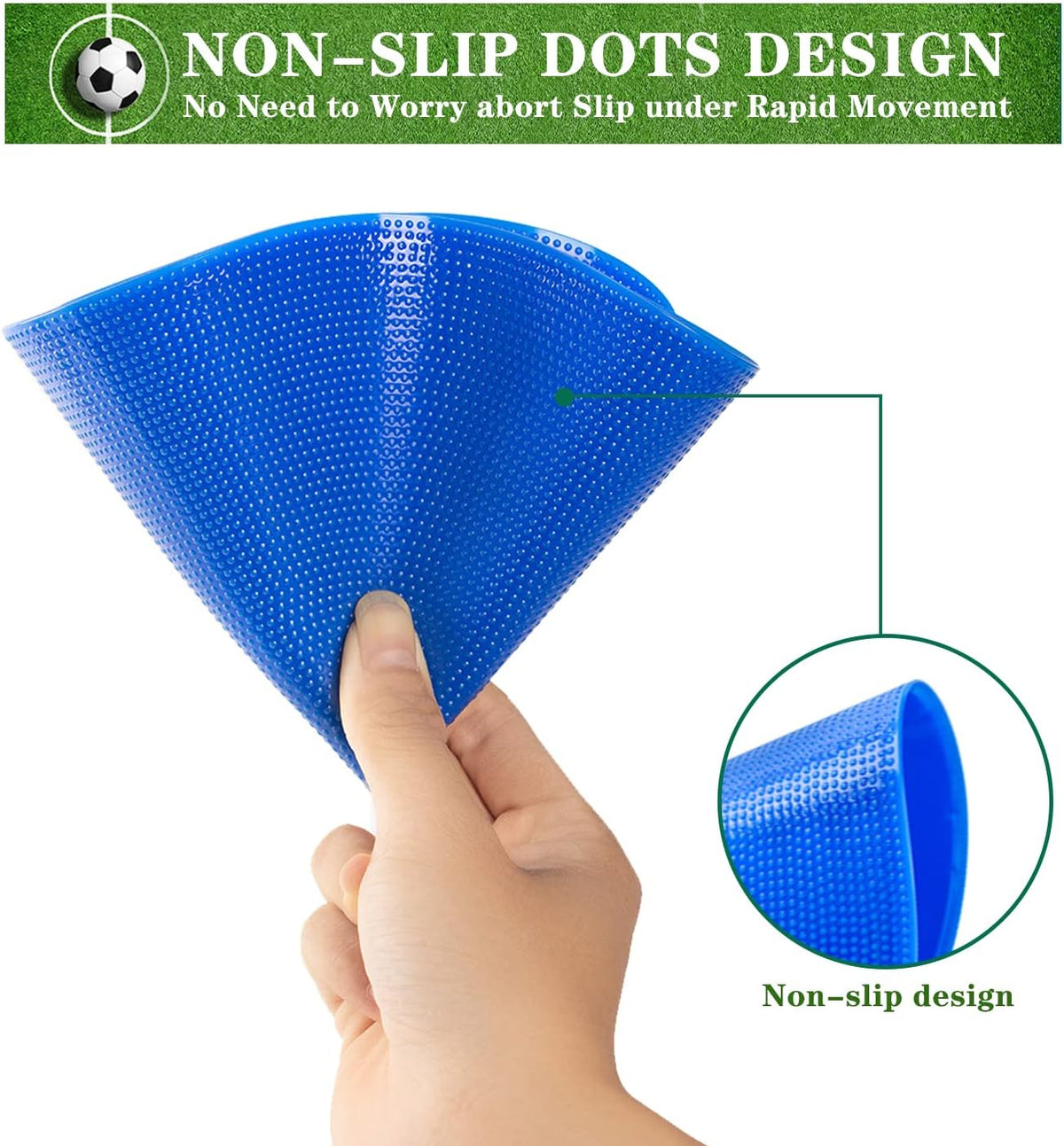 Spot Markers 9 Inch Non Slip Rubber Floor Markers Flat Field Cones Poly Dots for Soccer Basketball Sports Speed Agility Training and Drills