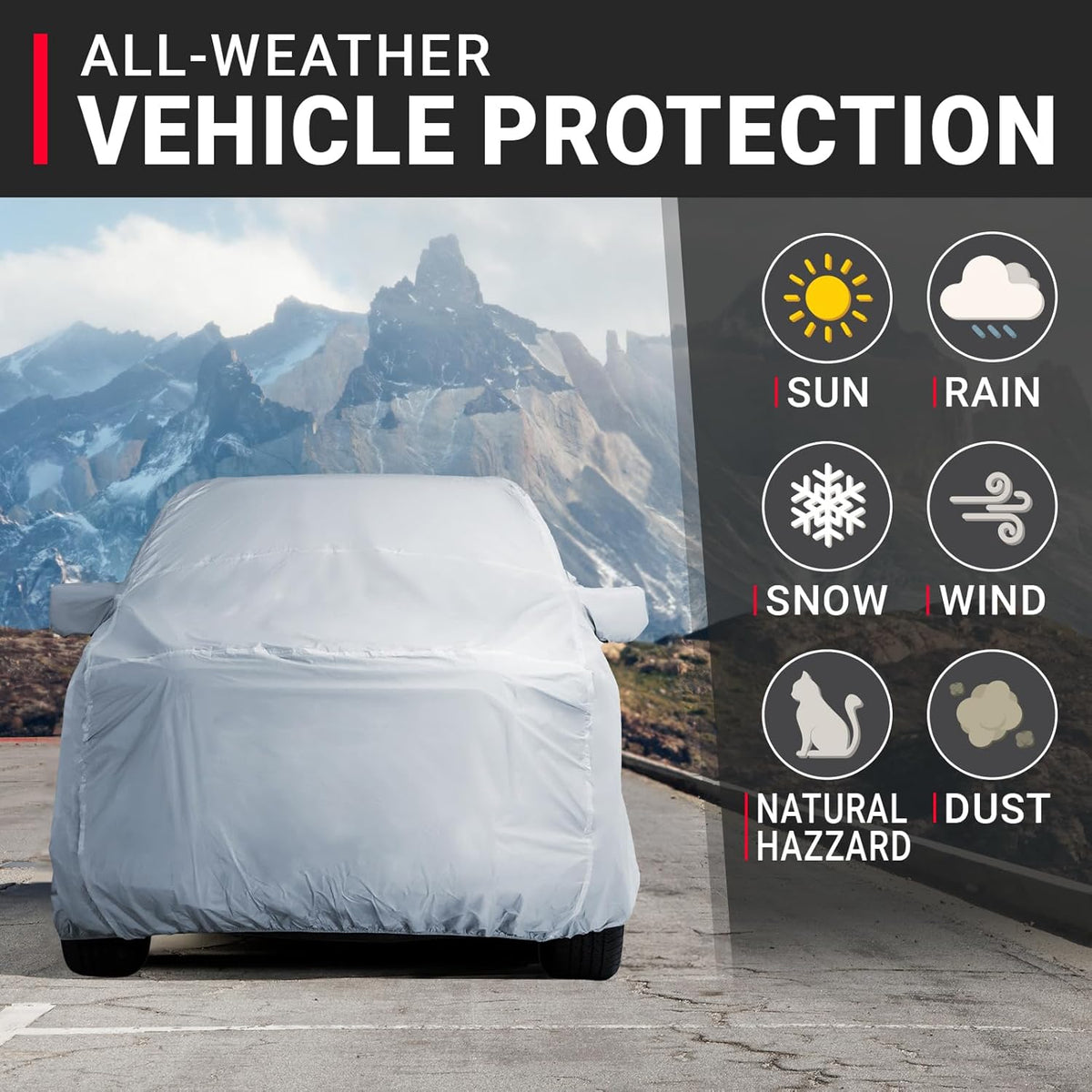 iCarCover Fits 1997-2024 F-150 SuperCrew Cab, 5.5 ft Short Bed Ford Truck Cover Automobiles Form-Fit Padded Full Exterior Waterproof Automobiles Protection Covers
