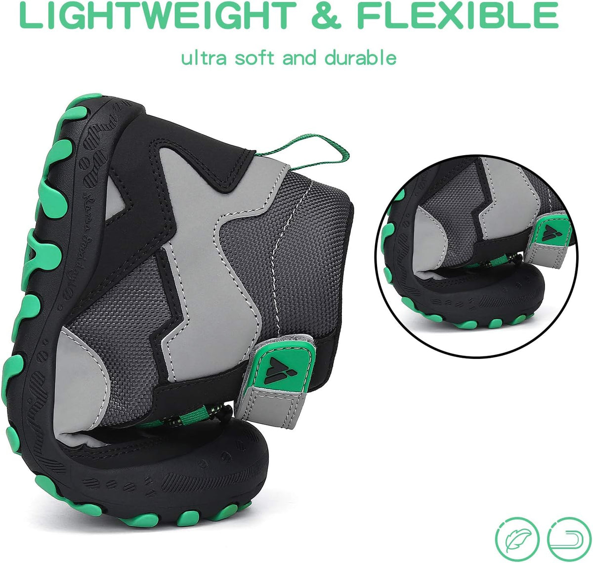 Mishansha Kids Water Resistant Hiking Boots, Boys Girls Anti Collision Anti-Skid Athletic Outdoor Adventure Trekking Shoes