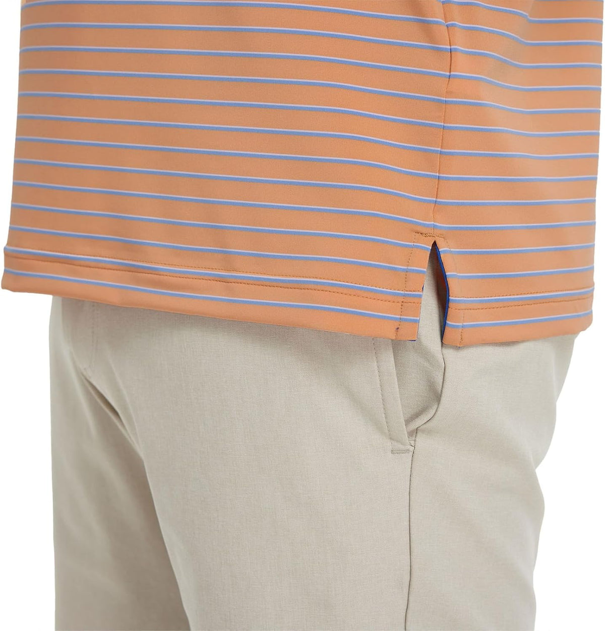 M MAELREG Golf Shirts for Men Moisture Wicking Striped Polo Performance Dry Fit Business Sports Mens Polo Shirts Short Sleeve