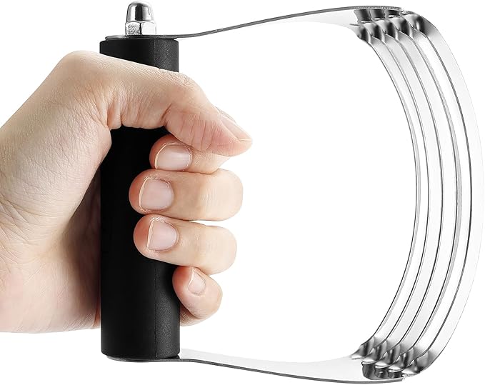 Spring Chef Large Dough Blender & Biscuit Cutter Set, Heavy Duty Stainless Steel Professional Pastry Cutter, Soft Grip, Black
