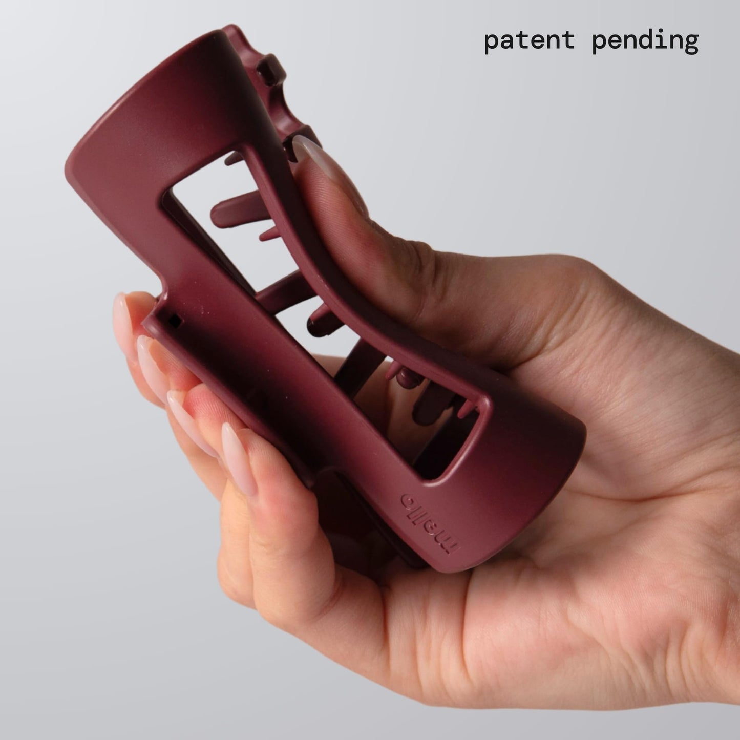 The Original Mello Hair Claw Clip Squishy Claw Clip Made in Korea Patent Pending 30021976 (Burgundy, Medium)