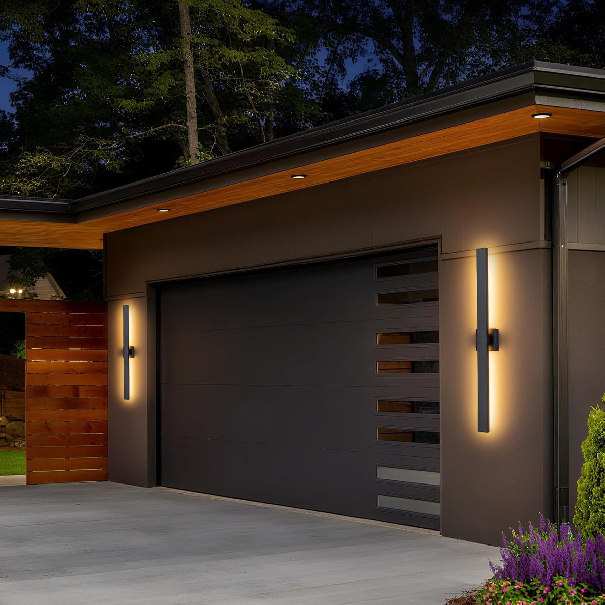 39.4" Long Outdoor Wall Lights Modern LED Exterior Lighting Fixtures Matte Black Outdoor Sconces Wall Lighting for House Front Door Porch Garage Patio