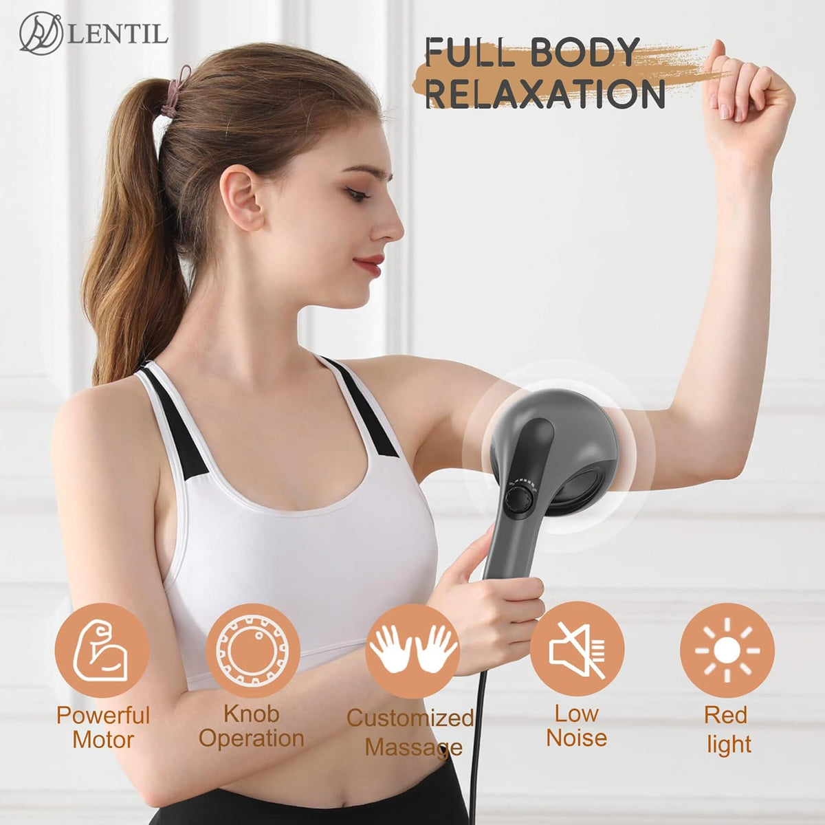 Handheld Cellulite Massager, Lymphatic Drainage Massager, Body Sculpting Machine with Lipo Roller for Stomach Belly Butt Arm Leg Fat, Wide Area Electric massagers vibrating Used at home Black