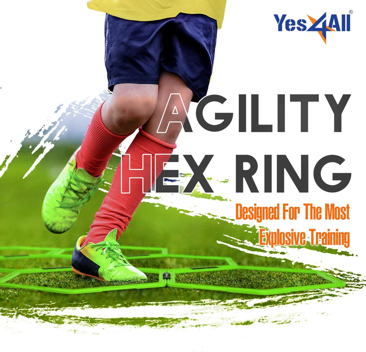 Yes4All Hex Agility Rings/Speed Rings with Carrying Bag – Hexagon Rings, Agility Hurdles for Agility Footwork Training