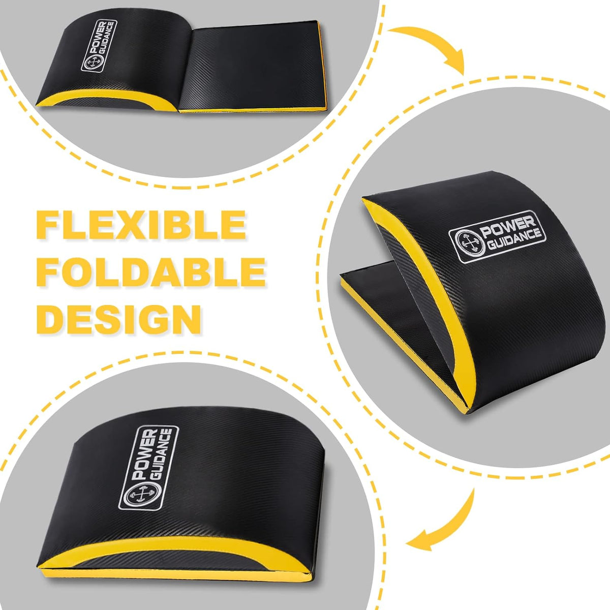 POWER GUIDANCE Ab Exercise Mat - Sit Up Pad - Abdominal & Core Trainer Mat for Full Range of Motion Ab Workouts