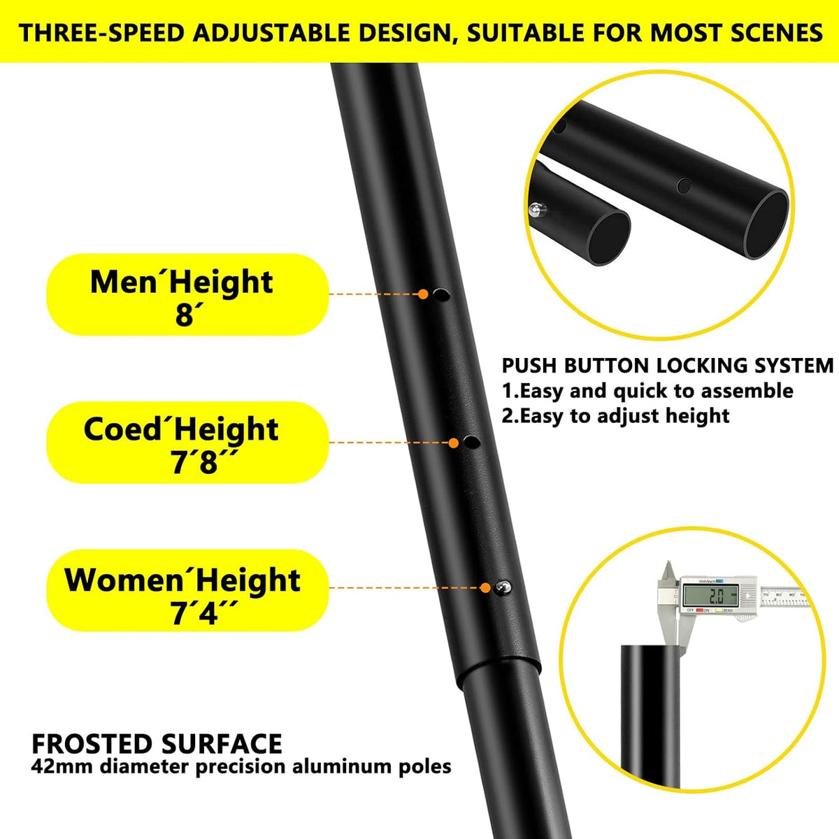 Heavy Duty Volleyball Net Outdoor with Steel Anti-Sag System, Adjustable Aluminum Poles, Professional Volleyball Nets Set for Backyard and Beach, Volleyball and Carrying Bag