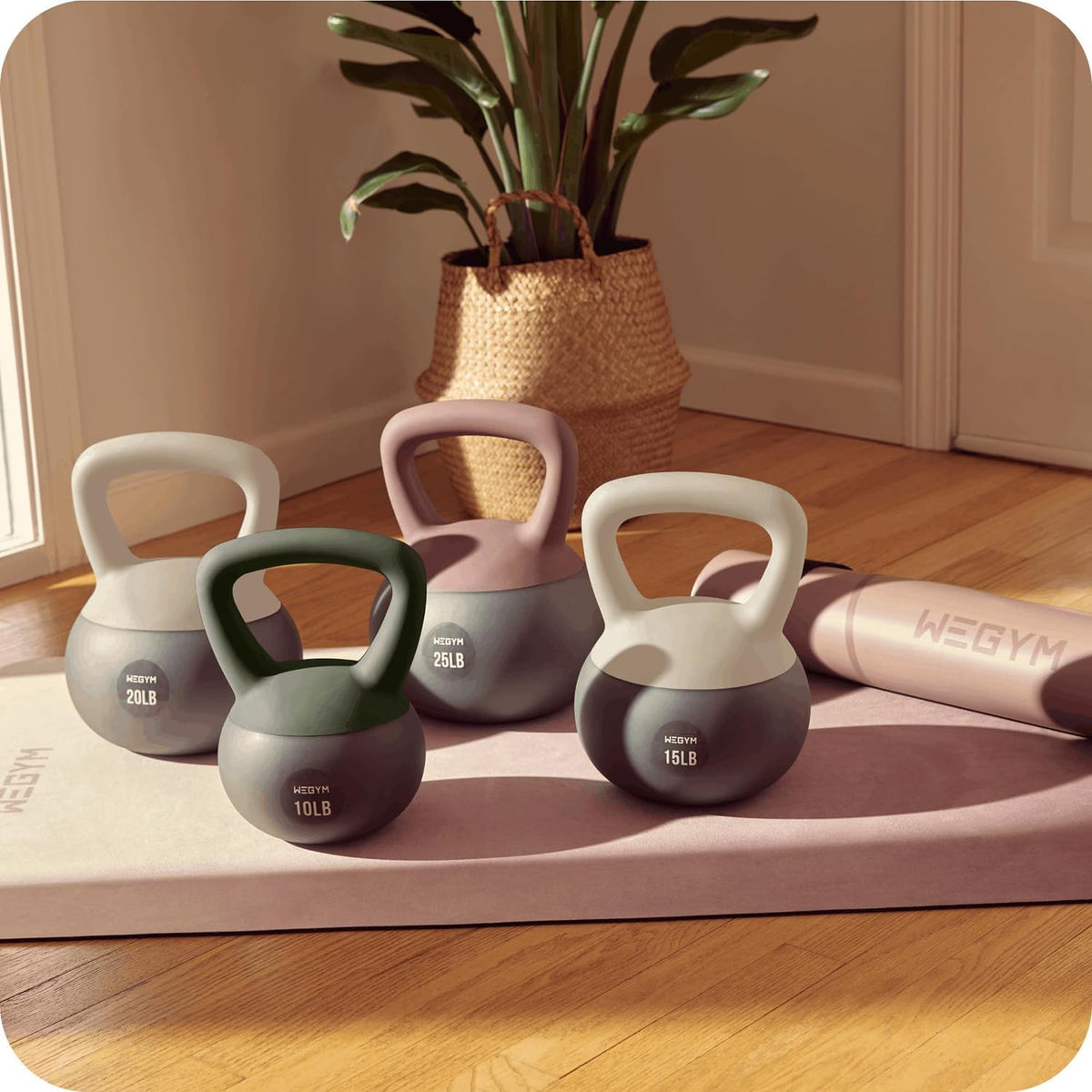 Soft Kettlebells with Cushioned Impact-Resistant Base and Anti-Slip, Wide-Grip Handle for Home Workouts, Weightlifting, and Full Body Strength Training