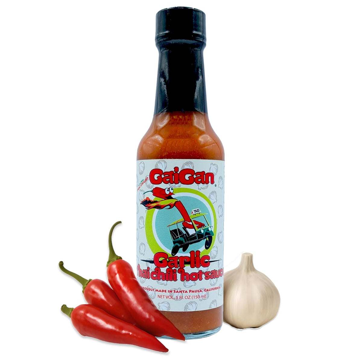 GaiGan - Garlic Thai Chili Hot Sauce Dip & Glaze, All Natural Gluten Free Vegan Condiments with Low Sodium & No Preservatives, 150 mL