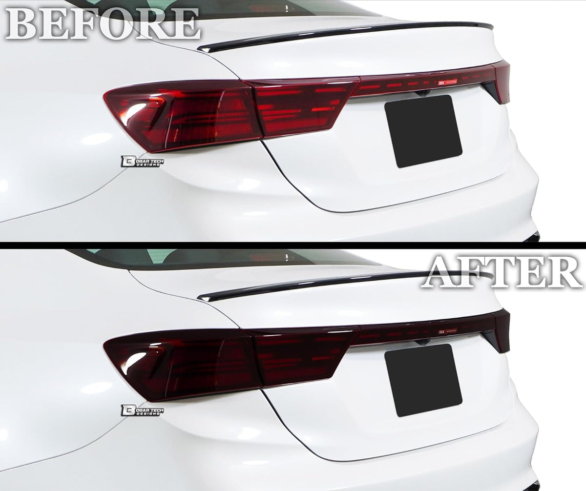 BOGAR TECH DESIGNS Full Rear Taillight Reflector Sidemarker Tail Light Tint Kit Compatible with Kia Forte 2019-2024, Dark Smoke