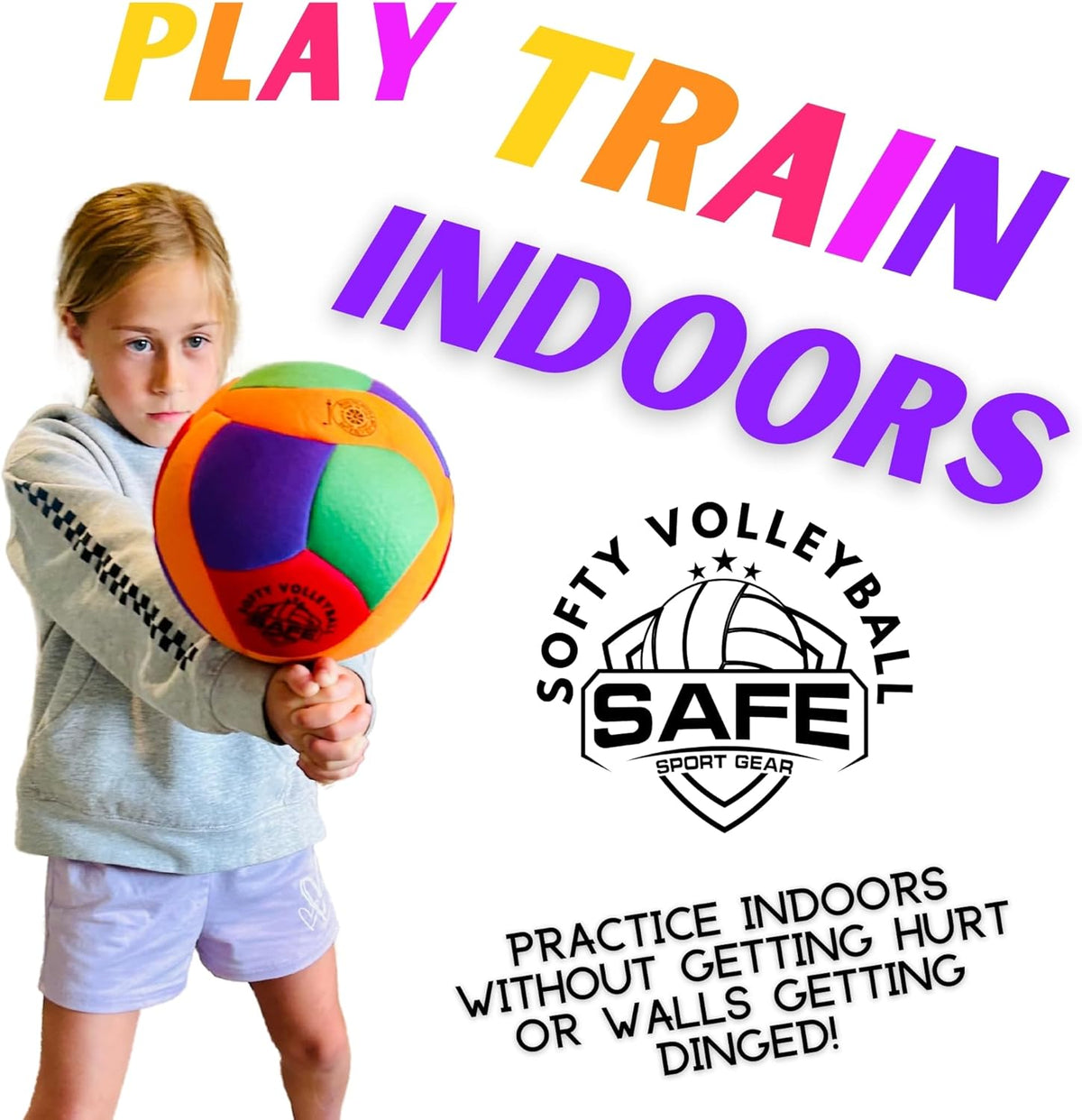Softy Volleyball - Super Soft Designed for Pain-Free Play - Awesome Kids Indoor Ball with a Realistic Feel and Bounce - Perfect Ball for House