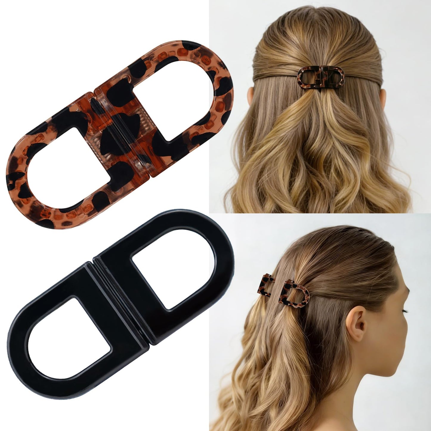 LIHELEI Magnetic Hair Clips, Seamless 2-in-1 Design Strong Hold No-Slip Hair Styling Clips for Women, DIY Cute Magnetic Seamless Hairstyling Accessories (2pcs)