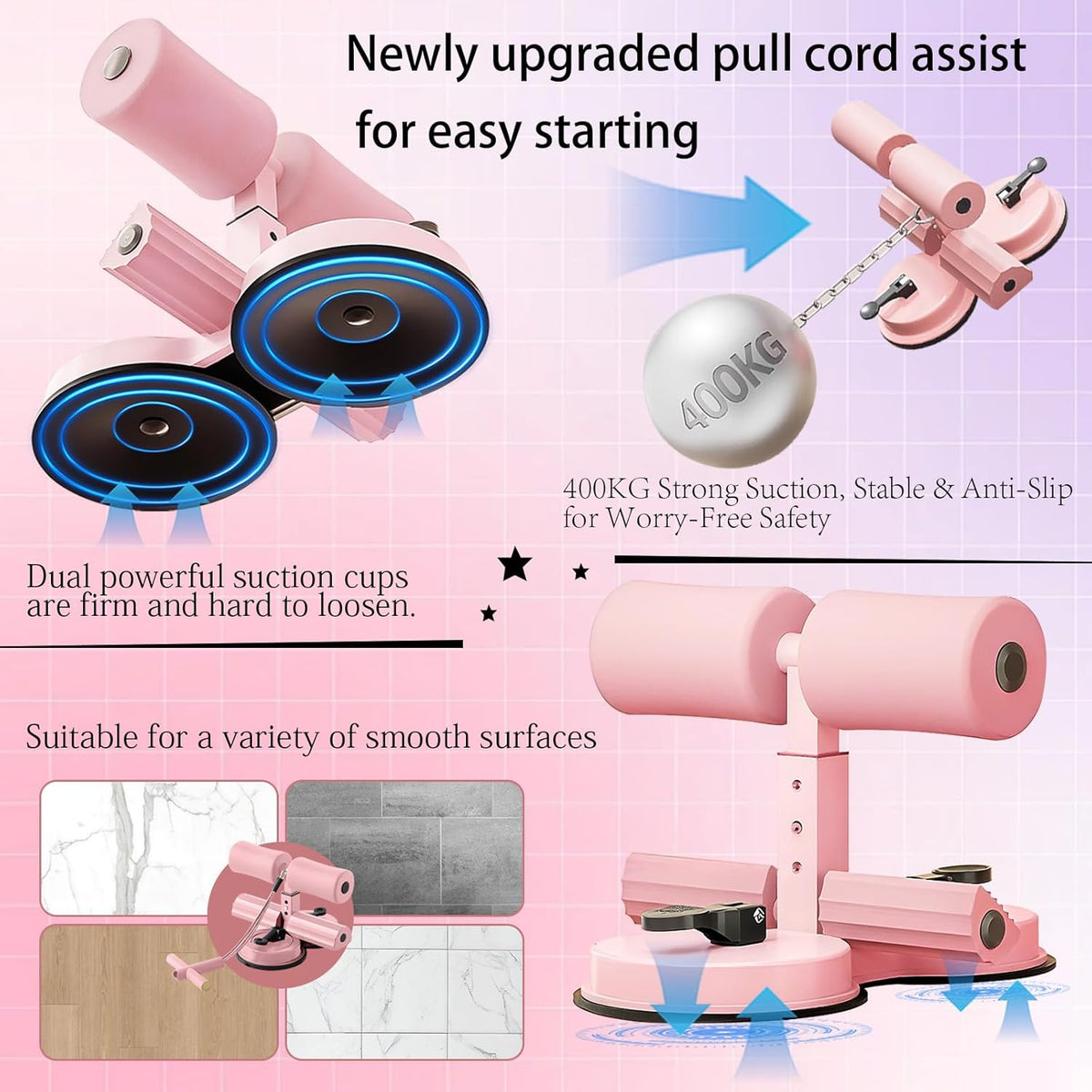 Ab Training Auxiliary Device, Ab Trainer Auxiliary Machine with Bands, Multi-functional Adjustable Ab Trainer Equipment, Ab Trainer Auxiliary Equipment for Home & Gym