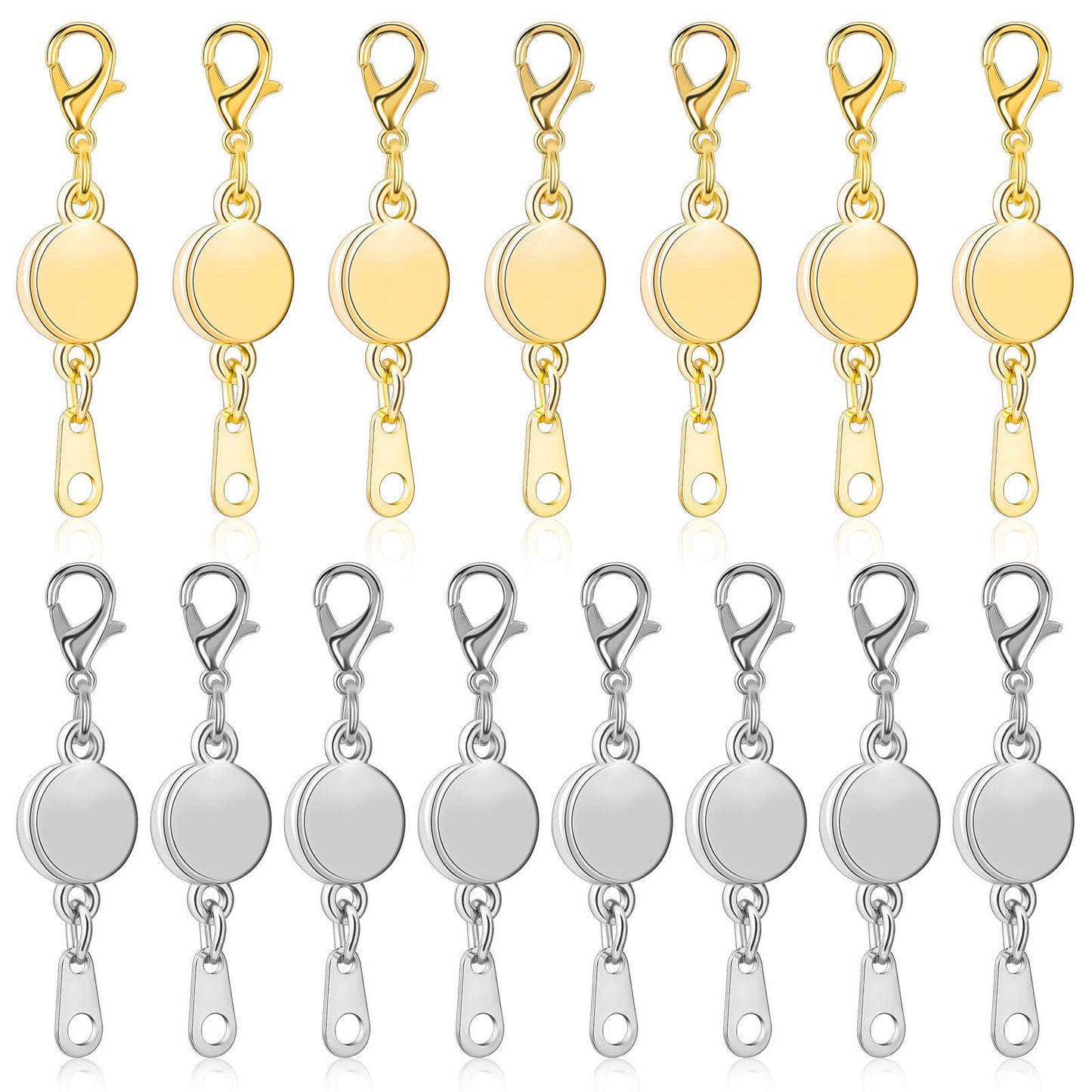 Paxcoo 15Pcs Locking Magnetic Jewelry Clasps and Closures, Necklace Extender and Helper for Necklaces, Bracelets and Jewelry