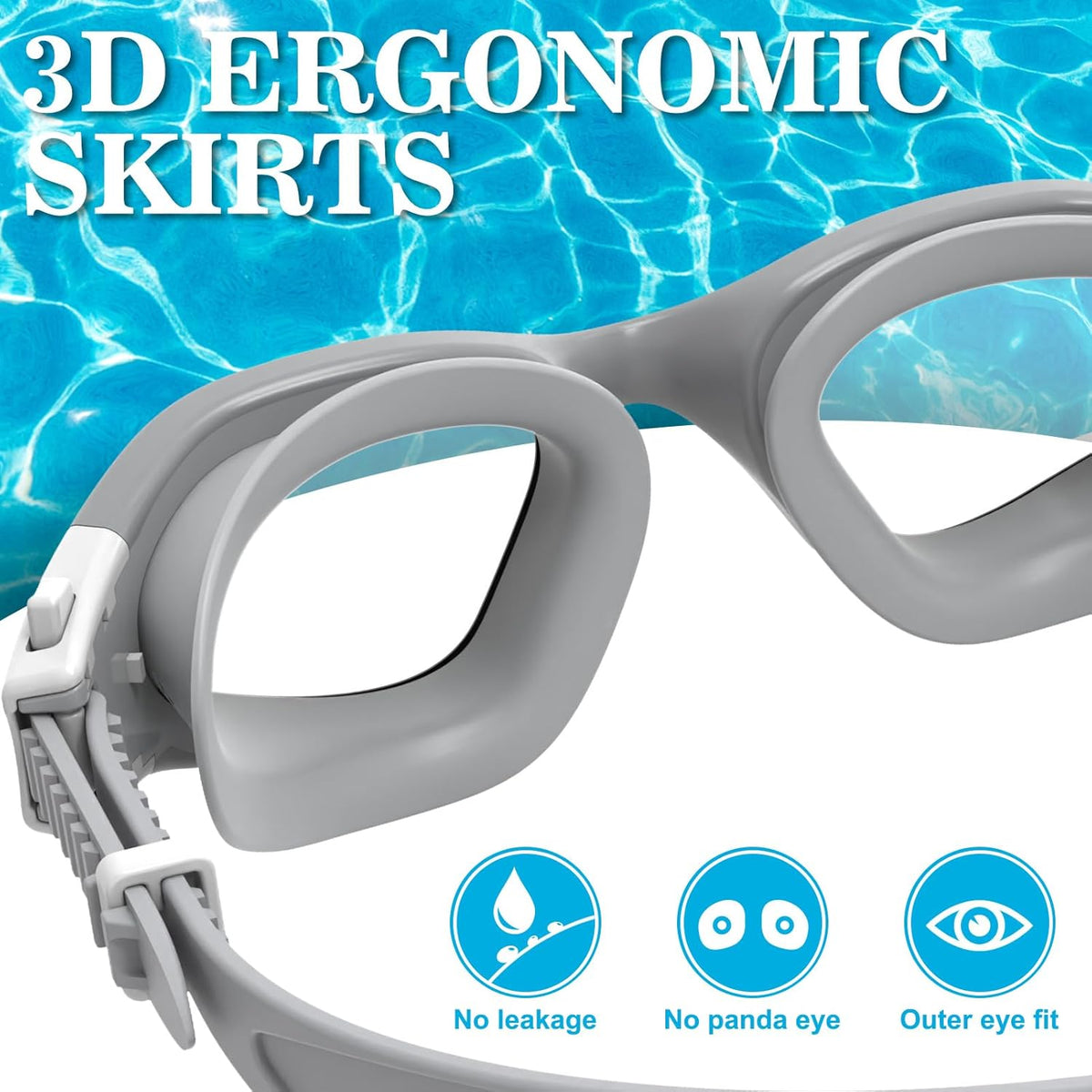 WIN.MAX Polarized Swimming Goggles Swim Pool Goggles Anti Fog Anti UV No Leakage Clear Vision for Men Women Adults Teenagers