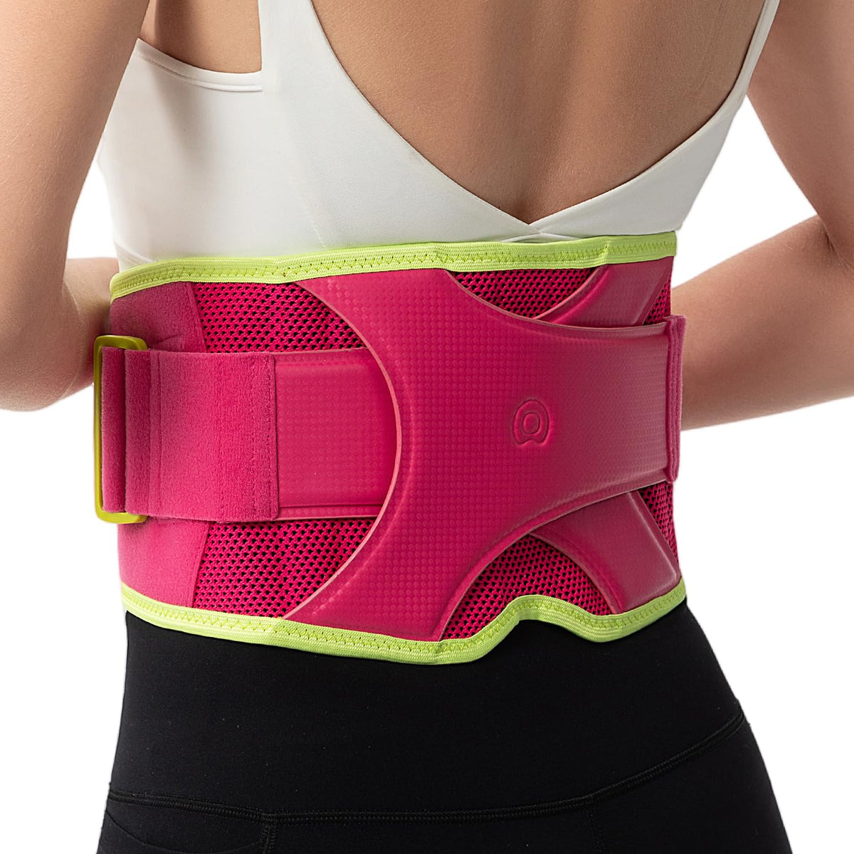 Back Brace for Lower Back Pain Relief, 8X Powerful Support System,Lumbar Support Belt for Men & Women Ergonomic 3D Design with Adjustable Strap for Fitness Running Home Pilates Hot Pink M