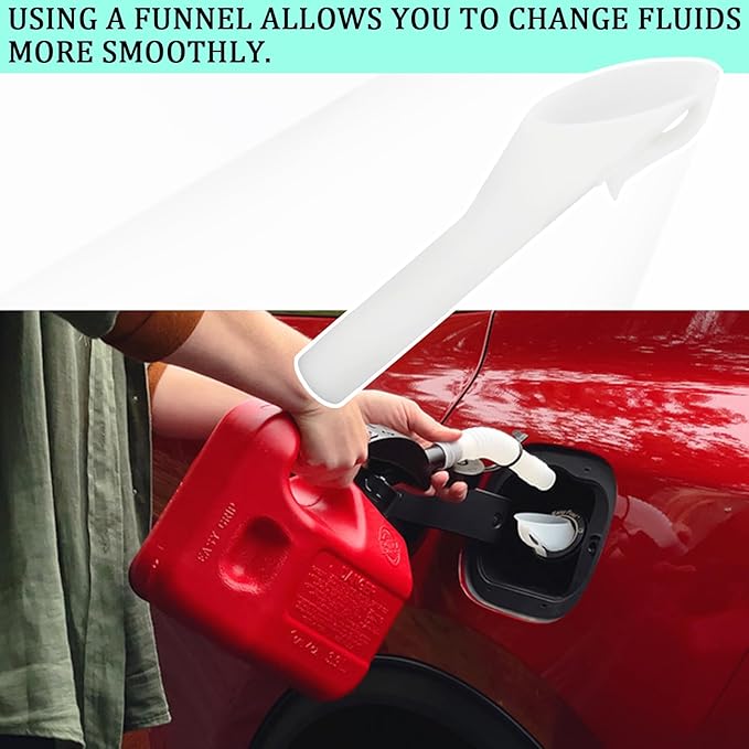 Msyuusr 2PCS Capless Gas Tank Funnel，Funnels for Automotive Use OEM#8U5A-17B068-EB 1782177 1833948 2050651, Fuel Tank Accessories Compatible with Ford (White)