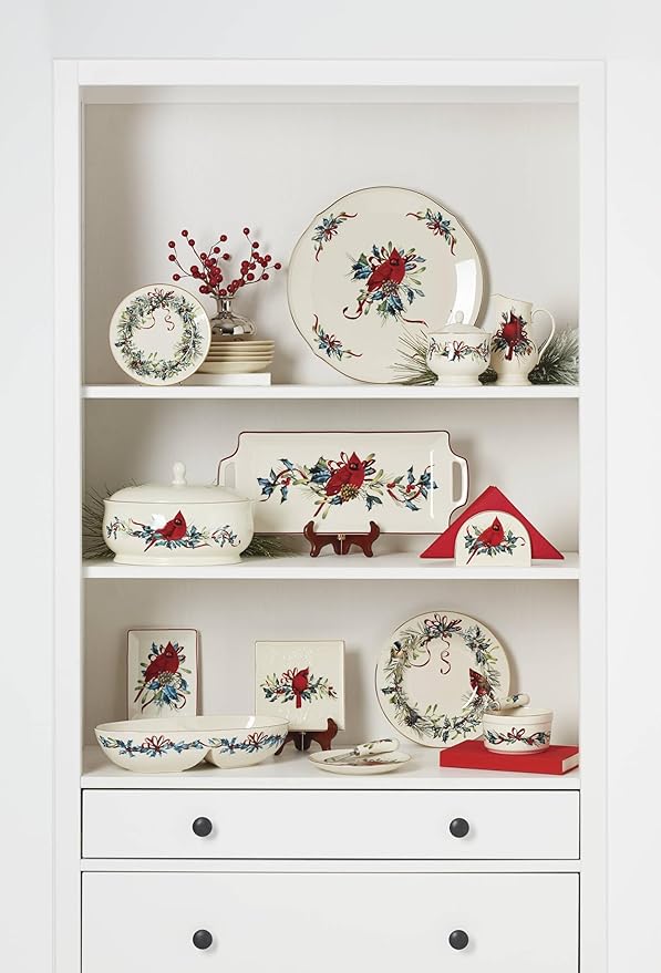 Lenox 853785 Winter Greetings Round Serving Turkey Platter, Christmas Hosting