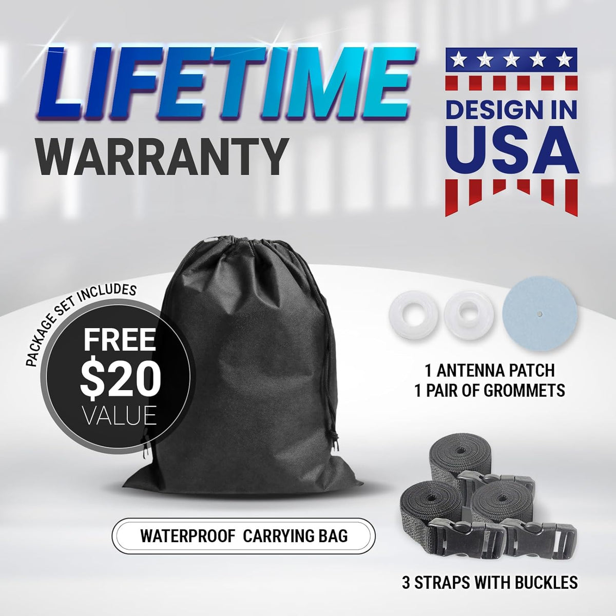 iCarCover Custom Car Cover for Buick Century Wagon (1954-1958) Waterproof All-Weather Rain Snow UV Sun Protector Full Exterior Indoor Outdoor Car Cover (Stripe - Gray/Black)