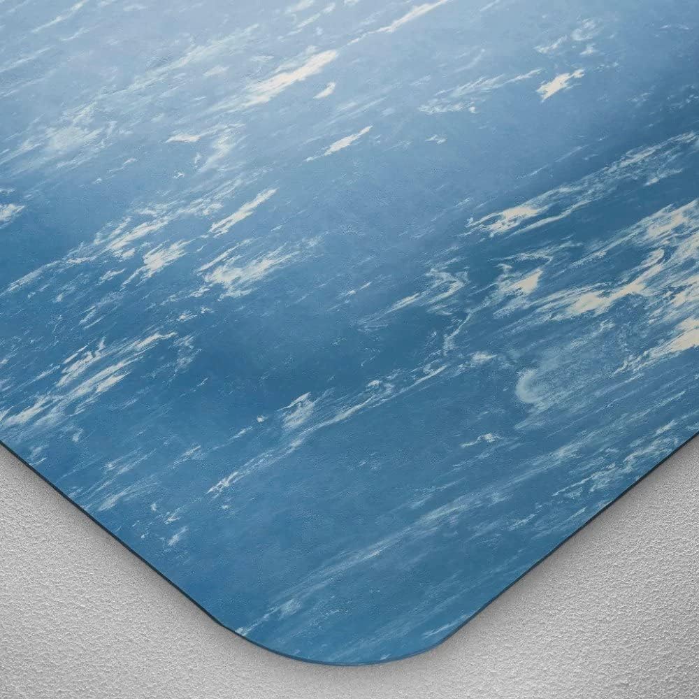 Consolidated Plastics Anti-Fatigue Marble Floor Mat, Commercial Grade Standing Support for Leg & Back Pain, Thick Heavy-Duty Rubber Made in USA (Blue, 2' x 3')