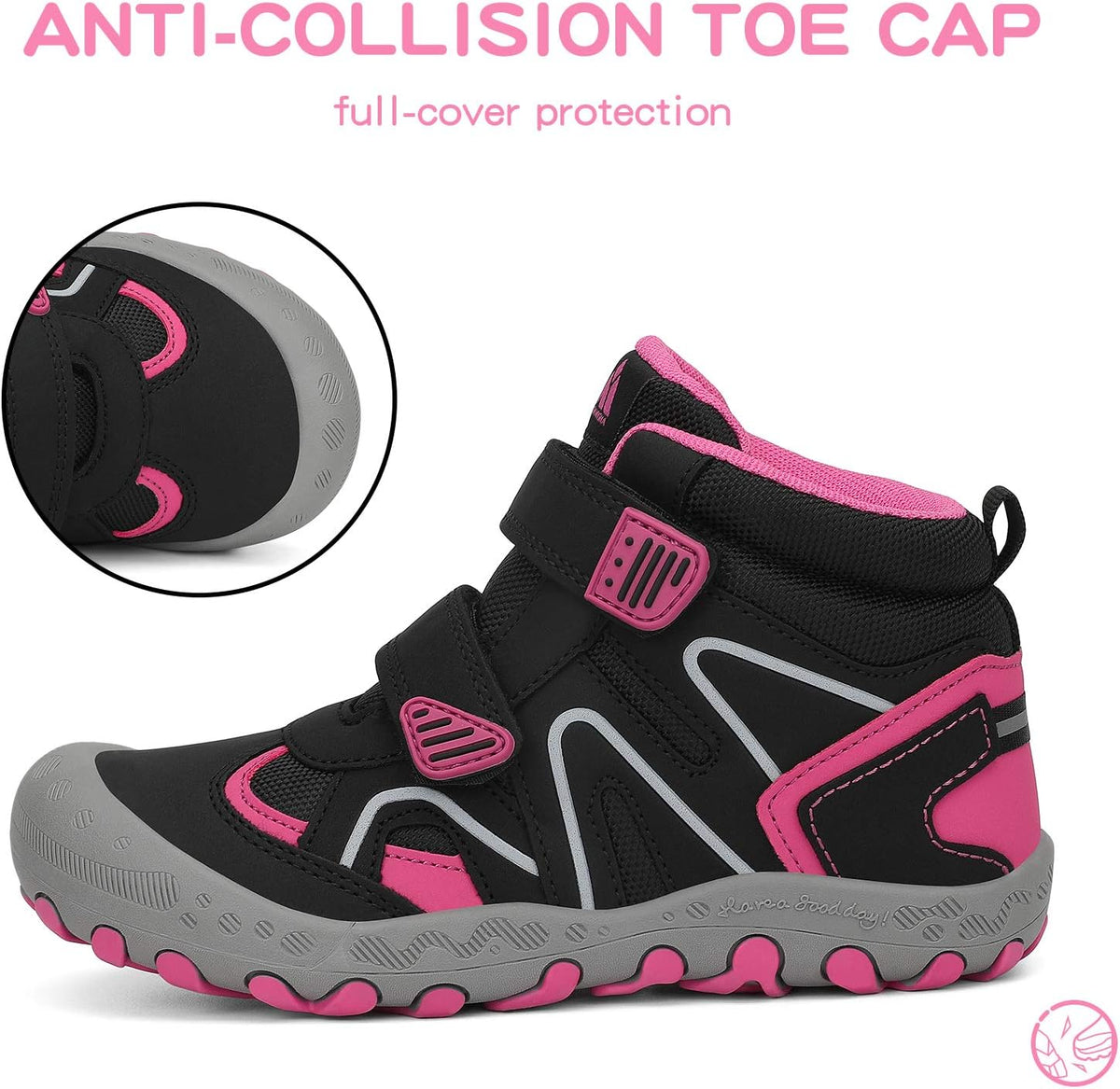 Mishansha Kids Water Resistant Hiking Boots, Boys Girls Anti Collision Anti-Skid Athletic Outdoor Adventure Trekking Shoes