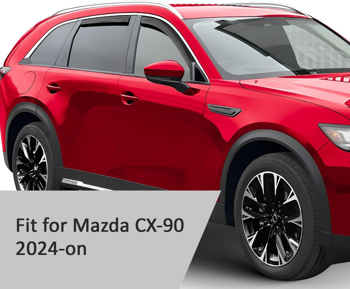Voron Glass in-Channel Extra Durable Rain Guards for Mazda CX-90 2024-2025, Window Deflectors, Vent Window Visors, 4 Pieces - 200684
