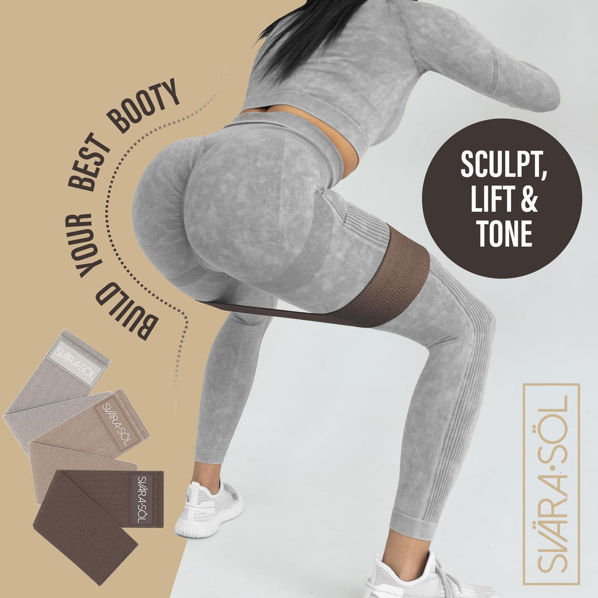 Fabric Resistance Bands Set of 3 for Legs, Glutes, Arms, Booty Bands for Women and Men, Resistance Bands for Working Out, Physical Therapy, Strength Training, Elastic Bands for Exercise