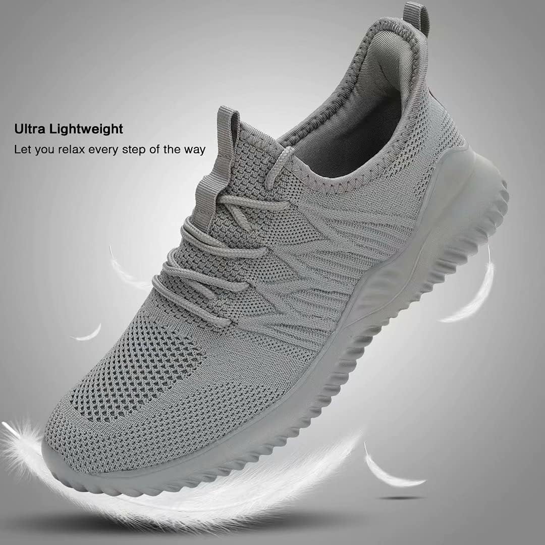 Mens Slip On Running Shoes Athletic Walking Trainers Lightweight Breathable Mesh Tennis Sneakers