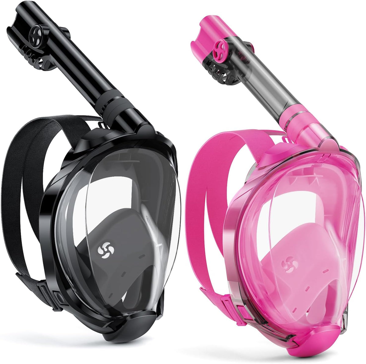 W WSTOO Full Face Snorkel Mask Adults,Suitable for Beginners Dry Top Snorkeling Gear,Can Your Mouth or Nose to Breathe,180 Degrees Panoramic View,Anti-Fog Anti-Leak,Summer Travel and Vacationing Gifts