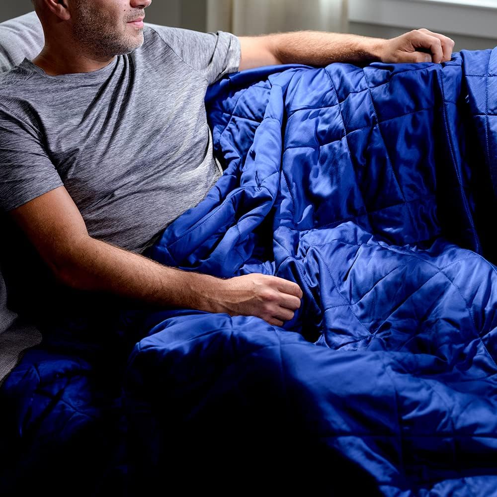 LUXOME Lightweight Blanket | 100% Rayon (Viscose) from Bamboo Fabric & Fill | Full/Queen - 86"x92" | Super Soft | Thermal-Regulating | Sapphire