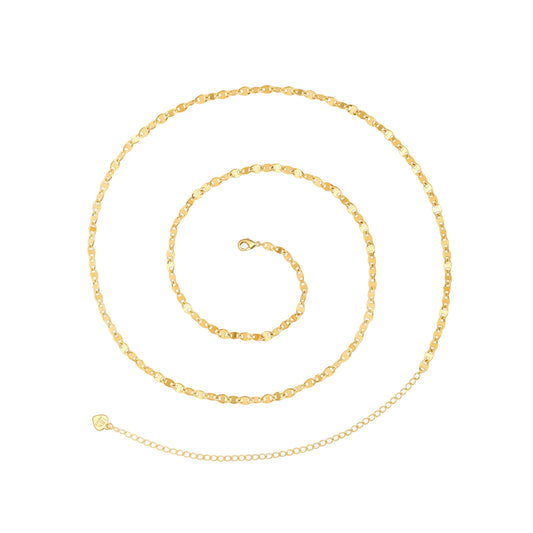 PEARLADA Shiny 18k Gold Plated Waist Chain Belt, Waist Beads Body Chain Jewelry, Belly Chain Belt for Waist