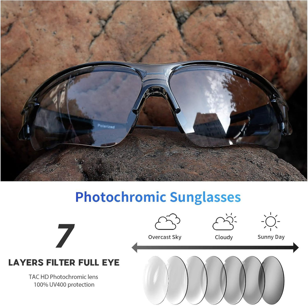 BEACOOL Polarized Sports Sunglasses for Men Women Youth Baseball Fishing Cycling Running Golf Motorcycle Tac Glasses UV400
