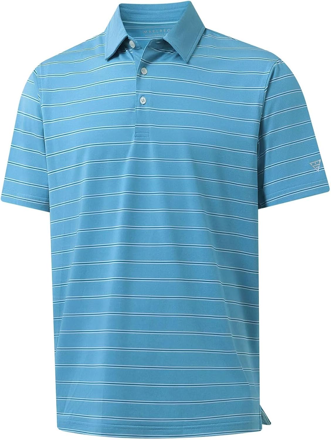 M MAELREG Golf Shirts for Men Moisture Wicking Striped Polo Performance Dry Fit Business Sports Mens Polo Shirts Short Sleeve