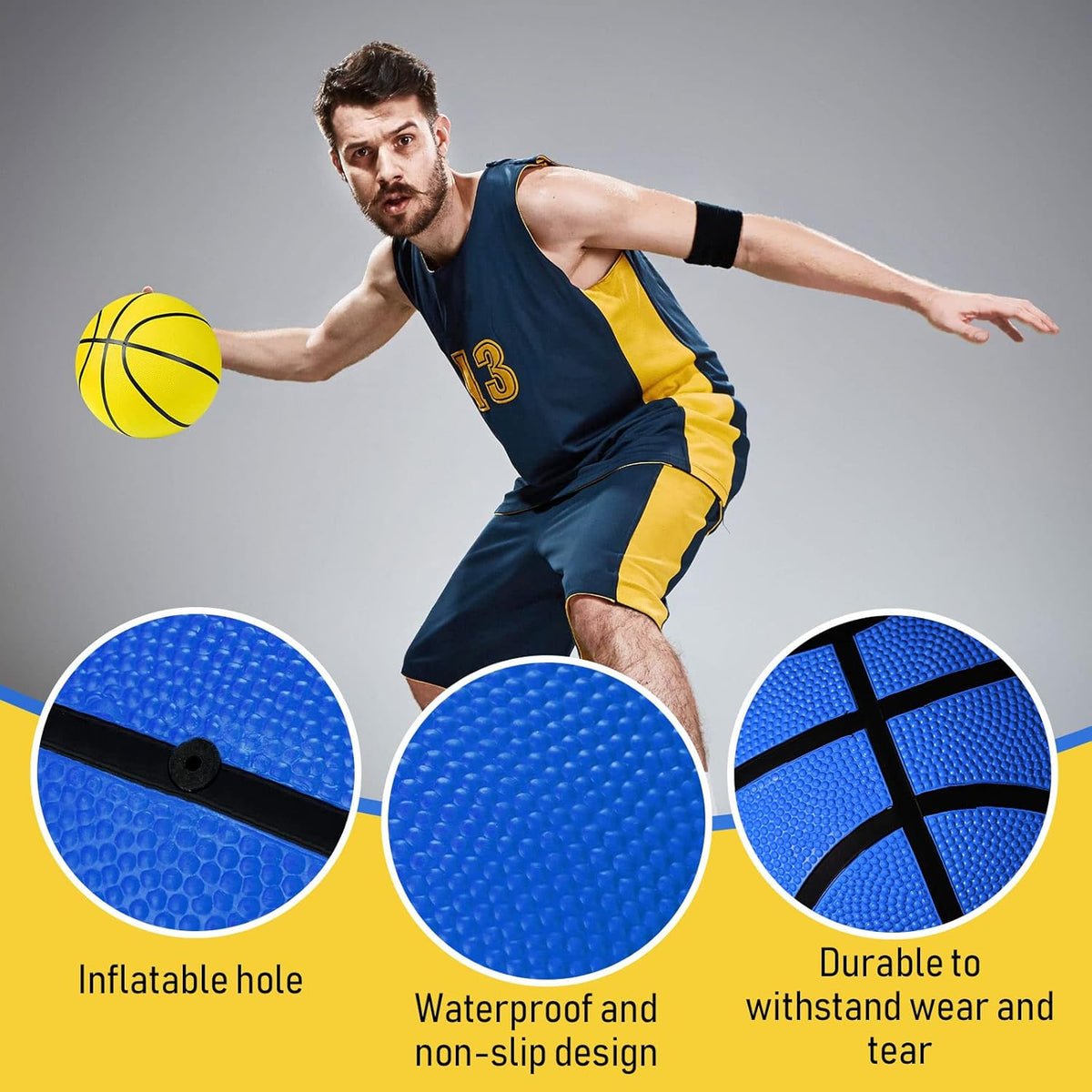 Jerify 12 Pack Official Size Rubber Basketballs for Kids Child Junior Youth Indoor Outdoor Sports Basket Balls with Pump Back to School Student Gifts Operation Christmas Bulk Items