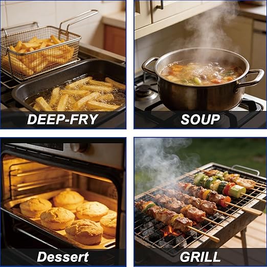 Electronic Digital Display Thermometer, 304 Long Probe, Suitable for Kitchen Cooking, BBQ, with Waterproof Feature and Capable of Sensitive and Rapid Measurement.